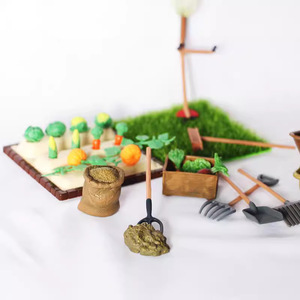 Thu nhỏ ngoài trời trồng cảnh cho Dollhouse DIY Nhựa Spade <span class=keywords><strong>Rake</strong></span> treo phụ kiện Dollhouse phụ kiện - Product Image 4