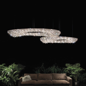 Italiaanse luxe kristallen LED-kroonluchter met verstelbare hoogte, geschikt voor woonkamer, eetkamer, slaapkamer, kookeiland, hotels en villa's - Product Image 5
