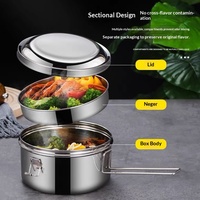 Boîtes à lunch en acier inoxydable 304, simple ou double couche, non compatibles micro-ondes, accessoires de cuisine
