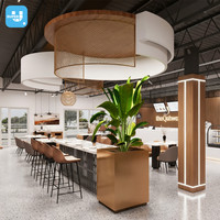 Conception de comptoir de café haut de gamme, décoration intérieure personnalisée pour confiserie, mobilier sur mesure en bois pour café