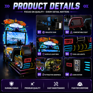 Simulateur <span class=keywords><strong>de</strong></span> char virtuel pour enfants, jeu d'arcade avec pistolet, 2 places, 500W, 110/220V, logo personnalisé, éclairage, détection <span class=keywords><strong>de</strong></span> mouvement en métal - Product Image 4