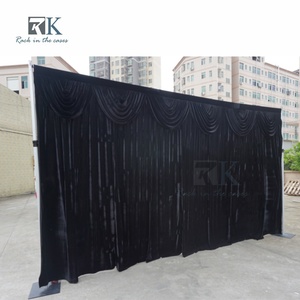 Durable Pipe <b>Stand</b> Pipe and Drape Aluminum Standing Curtain System Black Fabric Backdrop Kit Detachable Minimalist Style - Product Image 6