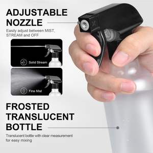 Botol Semprot Air Kosong PET Transparan 10oz Bebas BPA, Wadah Plastik Isi Ulang untuk Larutan Pembersih dan Penyiraman Tanaman - Product Image 3