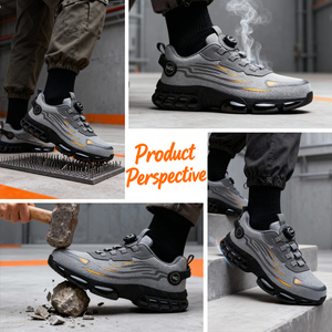 Scarpe Antinfortunistiche Leggere da Uomo con Suola in PU, Tomaia in Rete Traspirante, Antiscivolo con Bottoni Rotanti per Uso in Fabbrica - Product Image 5