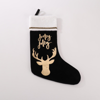 Chaussette de Noël en peluche personnalisée en gros, pochette suspendue pour décorations d'arbre de Noël, sac cadeau pour bonbons de Noël pour la décoration de fêtes de fin d'année