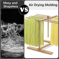 Séchoir à pâtes en bois, support pliable en bois naturel pour sécher les pâtes fraîches faites maison