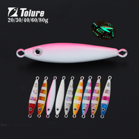 Leurres de pêche en métal Offre Spéciale 20g/30g/40g/60g/80g appâts durs de pêche lumineux à pas lent en eau salée verticale