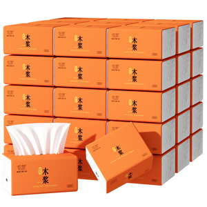 Wood <b>Pulp</b> Tissue Paper 300 Sheets Per Box Extraction Napkins Household Use Disposable Bathroom Tissues Pack Of 60 - Product Image 1