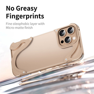 2025 luxo golfinho padrão alumínio metal caixa de telefone sem aro para iPhone 16 15 Pro Max 16 Pro Clear PC tampa traseira - Product Image 4