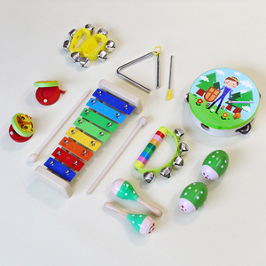 Wholesale Wooden Percussion <b>Instrument</b> Set With Xylophone Maraca Tambourine Castanet For Kids <b>Music</b> Education And Play - Product Image 6