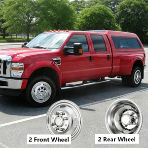 Copricerchi in Acciaio Inox per Auto, Set Completo Anteriore e Posteriore da 16 Pollici per <span class=keywords><strong>Ford</strong></span> E350 E450 <span class=keywords><strong>Van</strong></span> 1992-2016 2018-2021 HY-016-007 - Product Image 3