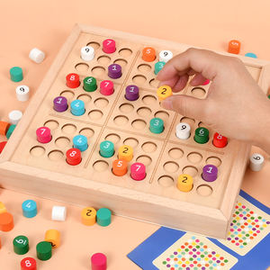 Jeu de société en bois pour enfants, <span class=keywords><strong>Sudoku</strong></span> logique, jeu éducatif de reconnaissance des couleurs, jeu de société interactif parent-enfant - Product Image 1