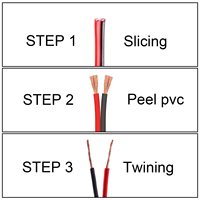 Câble de haut-parleur, rallonge flexible, 2 conducteurs, câble rouge et noir, bandes lumineuses LED, câbles audio-vidéo