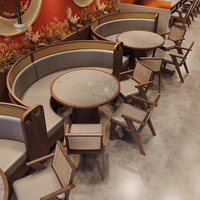 Canapé en métal moderne, design antique, mobilier de restaurant, usage commercial, non pliable, fabriqué au Guangdong, modèle Dingshuai 1116