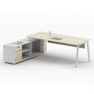 Modern Executive L-Shaped Office Desk with Storage Cabinet New Design <b>Workstation</b> Furniture for General Managers - Product Image 4