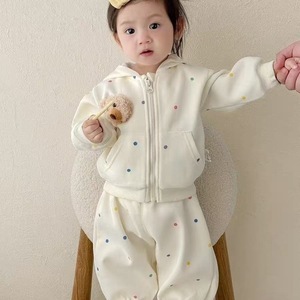 Ensemble deux pièces mignon à pois pour bébé fille, sweat-shirt à capuche et <span class=keywords><strong>pantalon</strong></span> de jogging, printemps-automne - Product Image 2