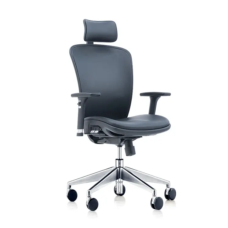 Modern Style High End Mid Back Black PU Leather Swivel Office Chair for Manager