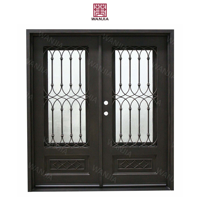 Grille de fenêtre en fer forgé WANJIA, design pour patio, balcon, porte d'entrée, portes françaises doubles en fer forgé