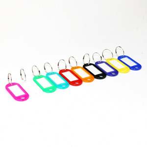 Promote Wholesale Plastic Keychains Label Name Key Tags Keytag With <b>Split</b> <b>Ring</b> Keyring Key Tag - Product Image 4