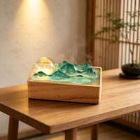 Diffuseur d'arômes musical rechargeable 4000 mAh en bois massif et résine de verre, diffuseur d'huiles essentielles sans eau pour la maison