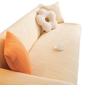 Funda de Sofá Elástica de Terciopelo Jacquard, Cobertura Total, Antipolvo, para Todas las Estaciones, Estilo Nórdico, Protectora, con Diseño de Rayas, de Poliéster - Product Image 2