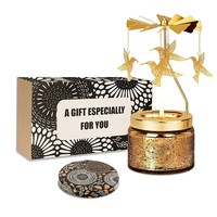 Ensemble cadeau de bougies parfumées rotatives semi-artisanales, best-seller transfrontalier, avec support tournant en forme de tasse, idéal pour un anniversaire