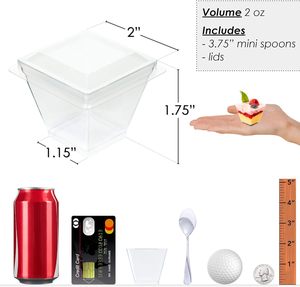 100 Pack 2oz Mini Plastic Dessert <strong>Cups</strong> with Lids and Spoons Shooter <strong>Cups</strong> for Desserts for Party Individual Pudding Parfait <strong>Jello</strong> - Product Image 6
