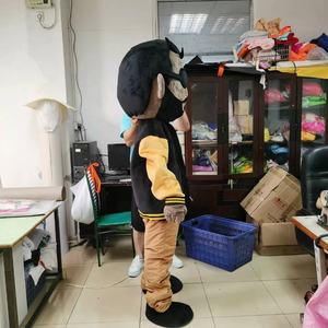 Top qualité en <span class=keywords><strong>peluche</strong></span> noir mâle <span class=keywords><strong>docteur</strong></span> mascotte Costume cheveux noirs veste noire mâle médecin personnalisé mascotte Costumes pour enfants fête - Product Image 4