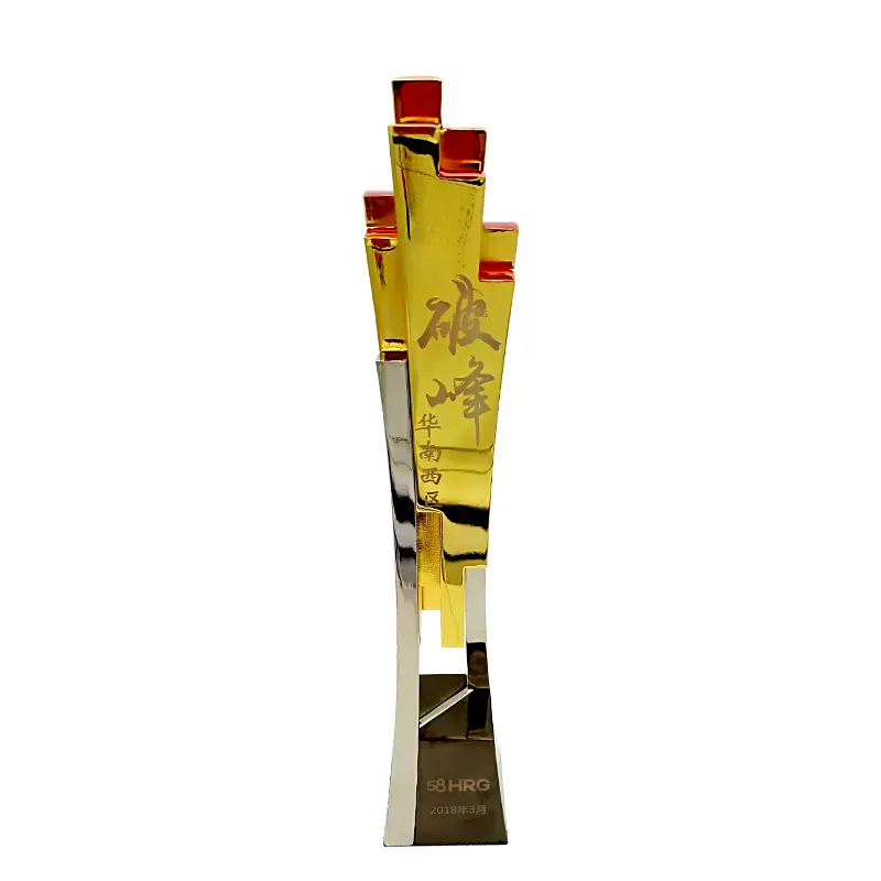Fashion design personalizzato in lega di zinco del metallo morbido processo smalto 3d abtique oro placcato trofei e carnevale
