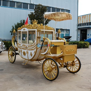 Luxury Four Wheels Sightseeing Electric Royal Carriage Electric Horseless Carriage With Air <b>Conditioner</b> and Sound for Wedding - Product Image 3