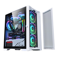 Boîtier d'ordinateur de jeu SNOWMAN CS032 en alliage d'aluminium ATX MATX avec alimentation, panneau latéral PC en stock