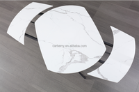 Table à manger extensible en pierre frittée, populaire en France, gain de place pour petite salle à manger
