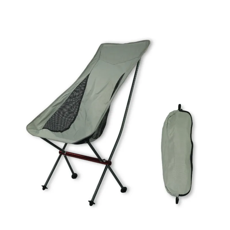 Chaise pliante d'extérieur, chaise haute en forme de lune, Portable, pour Camping, pêche, randonnée, croquis, loisirs, plage, dossier haut