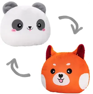 Cuscino da tiro reversibile con animali di peluche Flip reversibile da 18 pollici