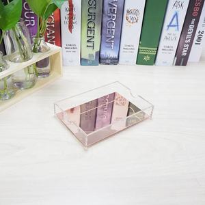 Plástico de grado superior, fondo de oro rosa, Clip acrílico transparente, notas de <span class=keywords><strong>correo</strong></span>, soporte para notas, organizador de bandeja de cartas - Product Image 1