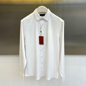 High-quality Loro business casual Piana fashion vintage style <b>collarless</b> long-sleeved <b>shirt</b> for <b>men</b> - Product Image 3