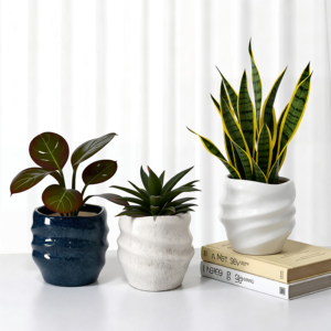 <span class=keywords><strong>Vase</strong></span> de sol contemporain au design original, suspendu, à grain fin, forme <span class=keywords><strong>d</strong></span>'onde 3D, pots à orchidées, pot de fleurs en céramique - Product Image 1