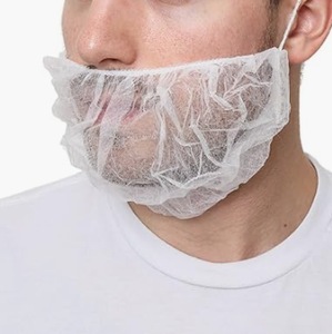 Haixin penutup jenggot putih kesehatan Non-woven penutup penuh mulut sapu tangan kebersihan sekali pakai pelindung jenggot CE 13485 grosir pabrik - Product Image 3