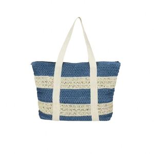กระเป๋าถือสานลายทางสำหรับวันหยุดฤดูร้อนคุณภาพสูงแบบปรับแต่งได้  กระเป๋าสะพายข้างใบใหญ่สำหรับผู้หญิง  กระเป๋าชายหาดความจุเยอะ - Product Image 5