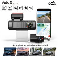 Kamera Dash Cam 4G GPS Dual Lensa Depan 2K dan Belakang 1080P, Perekam Monitor Parkir, Rekaman Loop, dengan Kartu SD