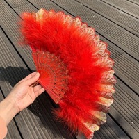 Lolita plume douce fée fille gothique foncé danse de cour avec pendentif cadeau décoration de fête de mariage éventail à main pliable