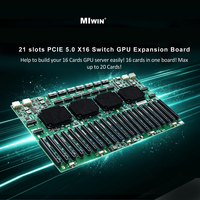 MIwin OEM ODM 21 Slot PCIE 5.0 X16 Switch Papan Ekspansi GPU 4 Chip Broadcom 89104 18 MCIO X8 PCIE 5.0 Switch Backplane GPU