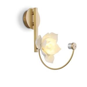 مصباح جداري للممر حديث من اللوتس ، مصباح Led بالزهور من السيراميك لغرفة المعيشة وغرفة النوم بجانب السرير - Product Image 6