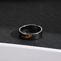 Cincin Pria Desain Retak Vintage dari Paduan Logam, Model Nightfall Light Mark, Dapat Disesuaikan, Gaya Sederhana, Personal, Laris Manis