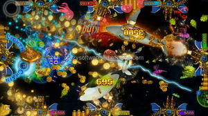 2025 tỷ lệ phần trăm tốt trò chơi Arcade máy đại dương Vua Cá Trò chơi <span class=keywords><strong>4</strong></span> người chơi 55 inch LCD rồng Thợ Săn cá trò chơi - Product Image 5