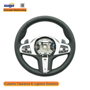 GUGO <span class=keywords><strong>Volant</strong></span> à LED en cuir à 3 branches en fibre de carbone véritable pour la série 5 2015-2016 - Product Image 1