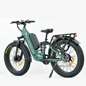 새로운 디자인 뚱뚱한 타이어 전기 자전거 떨어져 도로 듀얼 모터 전기 자전거 듀얼 모터 먼지 산 스텔스 폭격기 52v/48v 1000w 전자 자전거