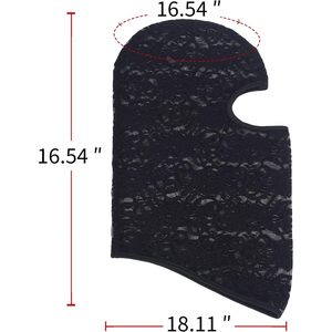 FOXA Cagoule intégrale en dentelle et maille Spandex, unisexe adulte, pour fête costumée - Product Image 4