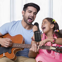 Microphone de karaoké professionnel sans fil, léger et portable, à condensateur cardioïde, avec réponse haute fréquence (50Hz-18kHz) pour