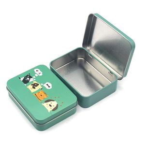 Latas rectangulares vacías portátiles, caja de almacenamiento para el hogar, tapa con bisagras, lata de Metal para pendientes de llaves de caramelo - Product Image 1
